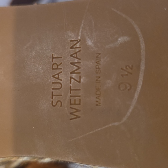 Stuart Weitzman Elsie Espadrille Wedge Ankle Wrap Sandal Beige Platform High 9.5 - Picture 12 of 13